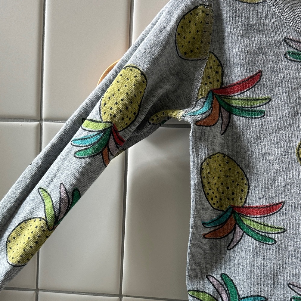 🍍Hanna Andersson Kids Pajama Set with Pineapple Print - Gray - Picture 4 of 5